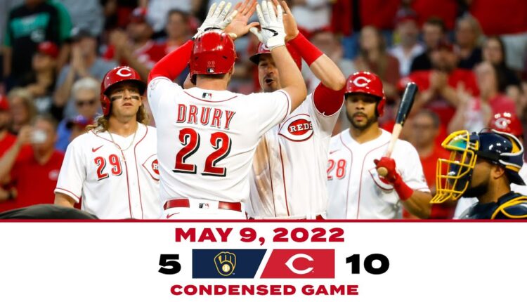 Condensed Game 5-9-22 Reds beat Brewers 10-5