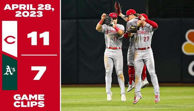 Game Clips 4-28-23 Reds beat Athletics 11-7