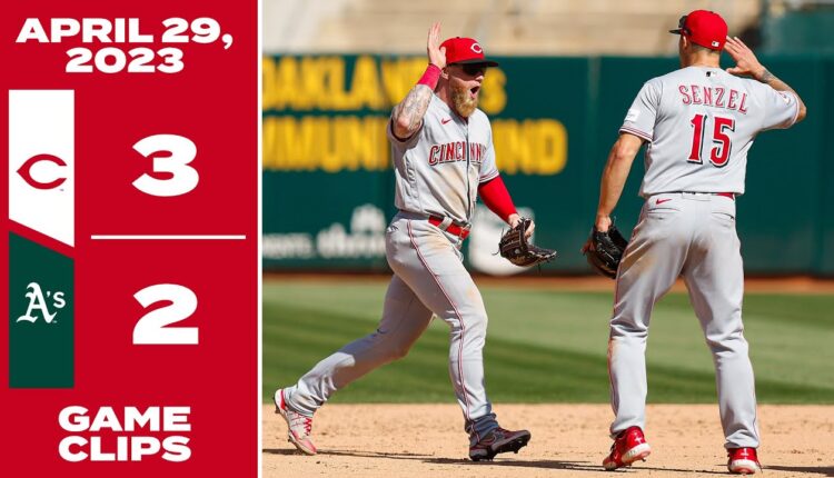 Game Clips 4-29-23 Reds beat Athletics 3-2