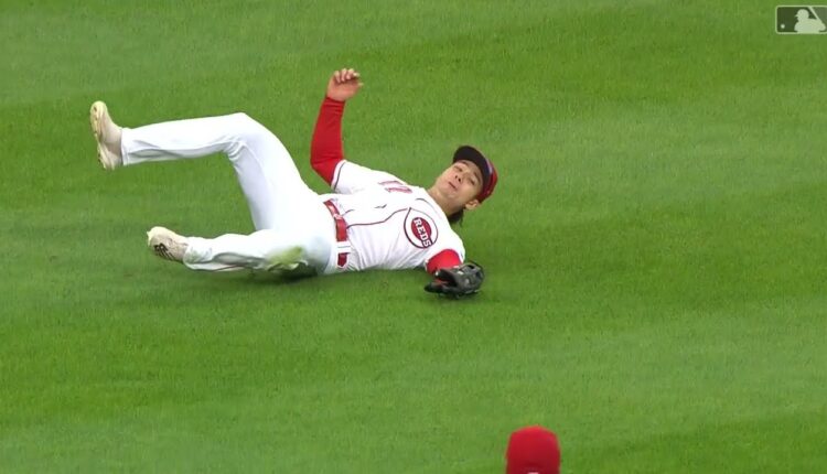 Stuart Fairchild slides to rob Manuel Margot of a hit