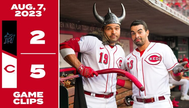 Game Clips 8-7-23 Reds beat Marlins 5-2