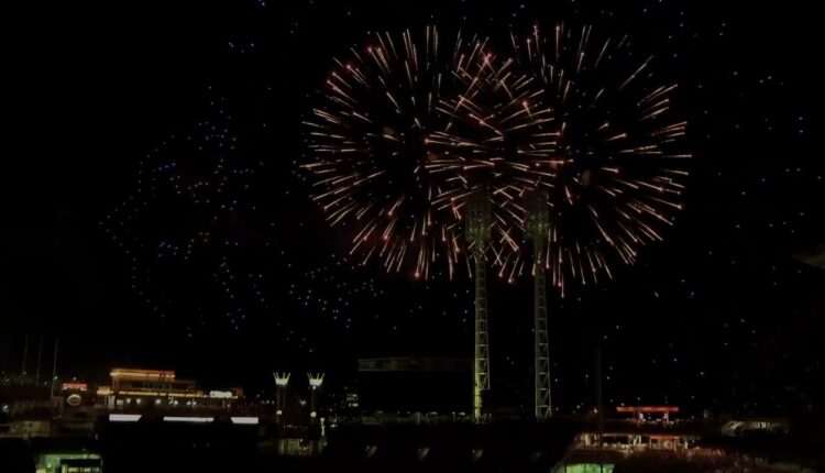 Fireworks and drone show at GABP